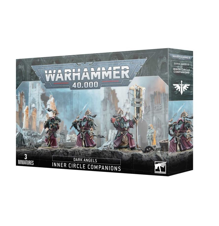 Warhammer 40K Dark Angels Inner Circle Companions – 3 Elite Melee Veterans Miniatures with Calibanite Greatswords, Customizable Poses & Transfer Sheet (PRE-ORDER)