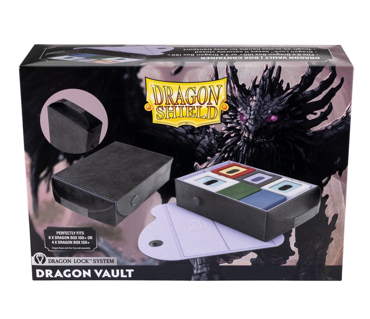 Dragon Shield Dragon Vault Black & Lilac Deck Box Storage Case with Dr COLLECTION REALM Dragon Shield Dragon Vault Black & Lilac Deck Box Storage Case with Dr COLLECTION REALM
