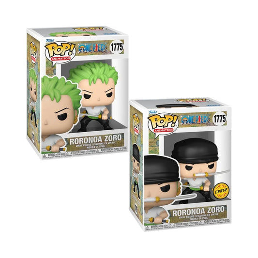 Roronoa Zoro with Sword (2024) Funko Pop! Animation One Piece - Set of 2 (Includes Common and Chase Variant) - Collectible Vinyl Figure #1775 with Window Display Box