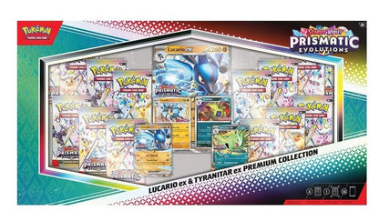Pokémon TCG Scarlet & Violet Prismatic Evolutions Lucario ex & Tyranitar ex Premium Collection Box