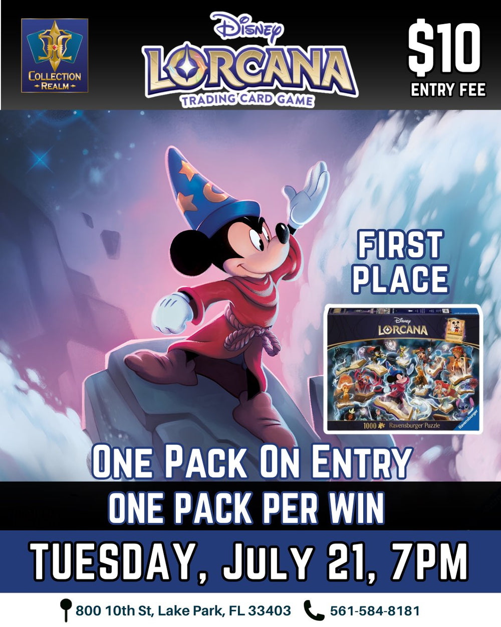 Disney Lorcana TCG Tournament – July 21, 2026 (Tuesday 7:00 PM)