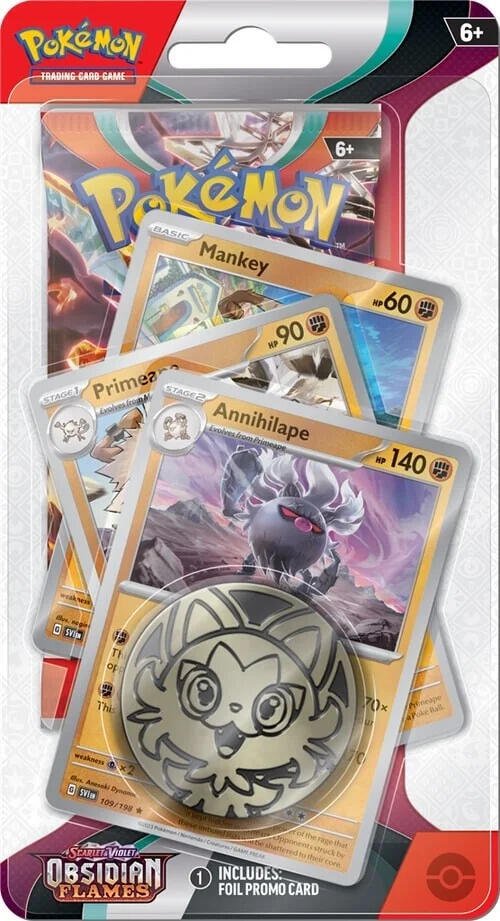 Pokemon TCG Scarlet and Violet Obsidian Flames Single Blister - Annihilape, Primeape, and Mankey