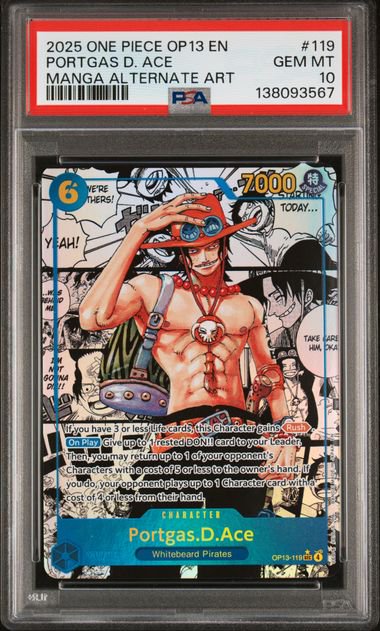 Portgas D. Ace Manga OP-13 PSA 10 3567