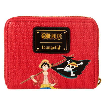 Jolly Roger Zip-Around Faux Vegan Leather Wallet (6x4") - NYCC Exclusive Limited Edition Loungefly One Piece Luffy - Pack of 1