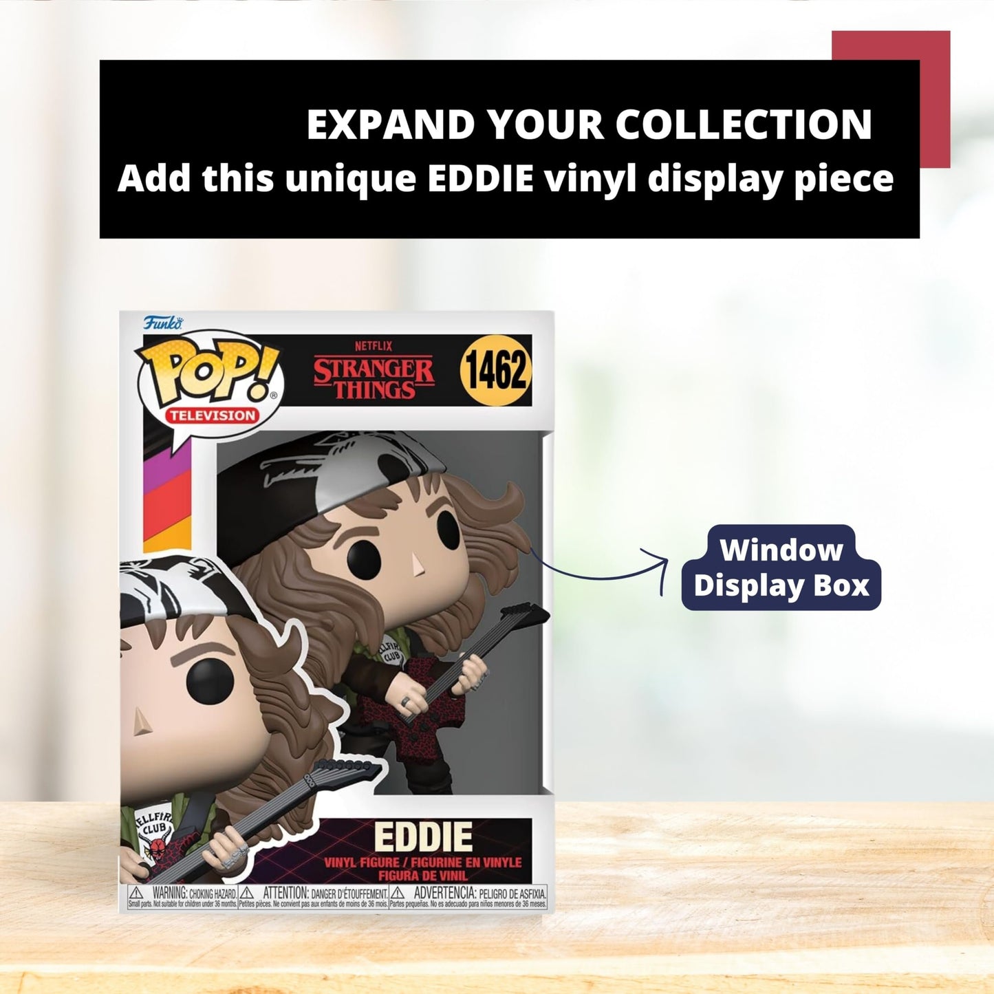 Hunter Eddie Funko Pop! TV: Stranger Things - Vinyl Figure #1462 with Window Display Box