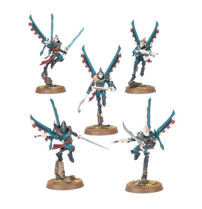 Warhammer 40,000 Aeldari Corsair Skyreavers Miniatures Set – 5 Customizable Plastic Figures with Jump Packs & Weapon Options for Warhammer 40K (PRE-ORDER)