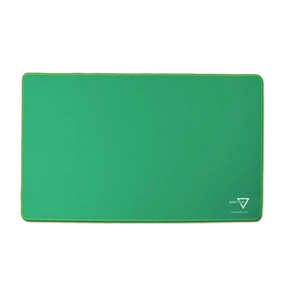 BCW green solid color stitched edge fabric playmat for trading card games.