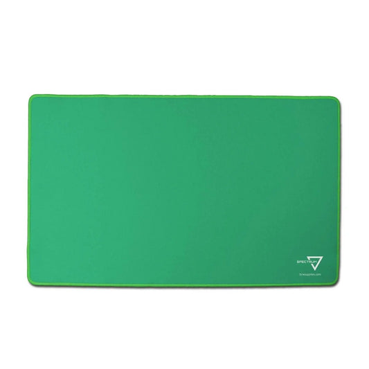 BCW green solid color stitched edge fabric playmat for trading card games.