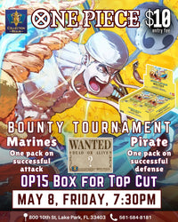 One Piece TCG Bounty Tournament – May 8 (Fri) 7:30PM