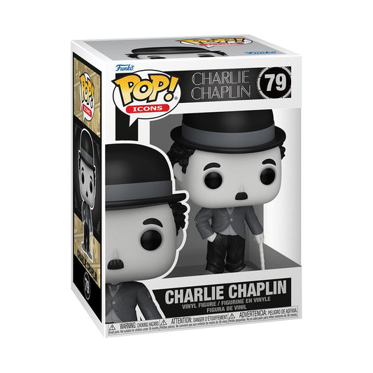 Charlie Chaplin Funko Pop! Icons - Approx. 4 1/2" Collectible Vinyl Figure #79 with Display Box Protector Case