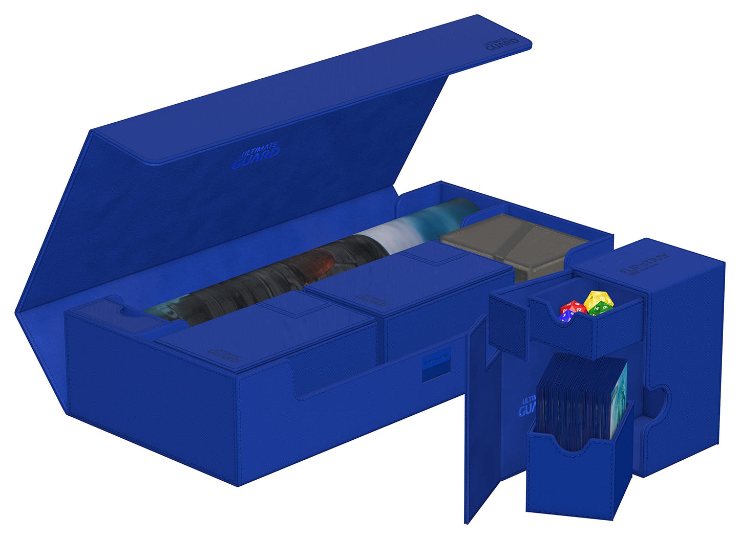 Ultimate Guard Superhive 550+, Deck Case for 550 Double-Sleeved TCG Cards, Blue, Compatible with Boulders, Magnetic Closure & Microfiber Inner Lining