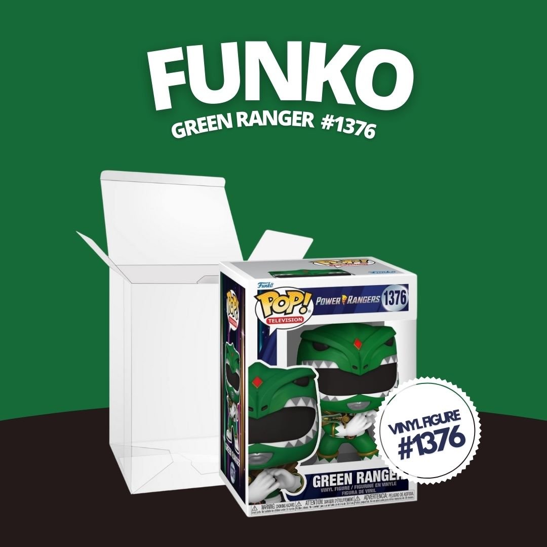 Green Ranger Funko Pop! TV Power Rangers - Vinyl Figure #1376 with Display Box Protector Case