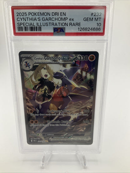 2025 POKEMON DRI EN-DESTINED RIVALS #232 CYNTHIA'S GARCHOMP EX PSA 10