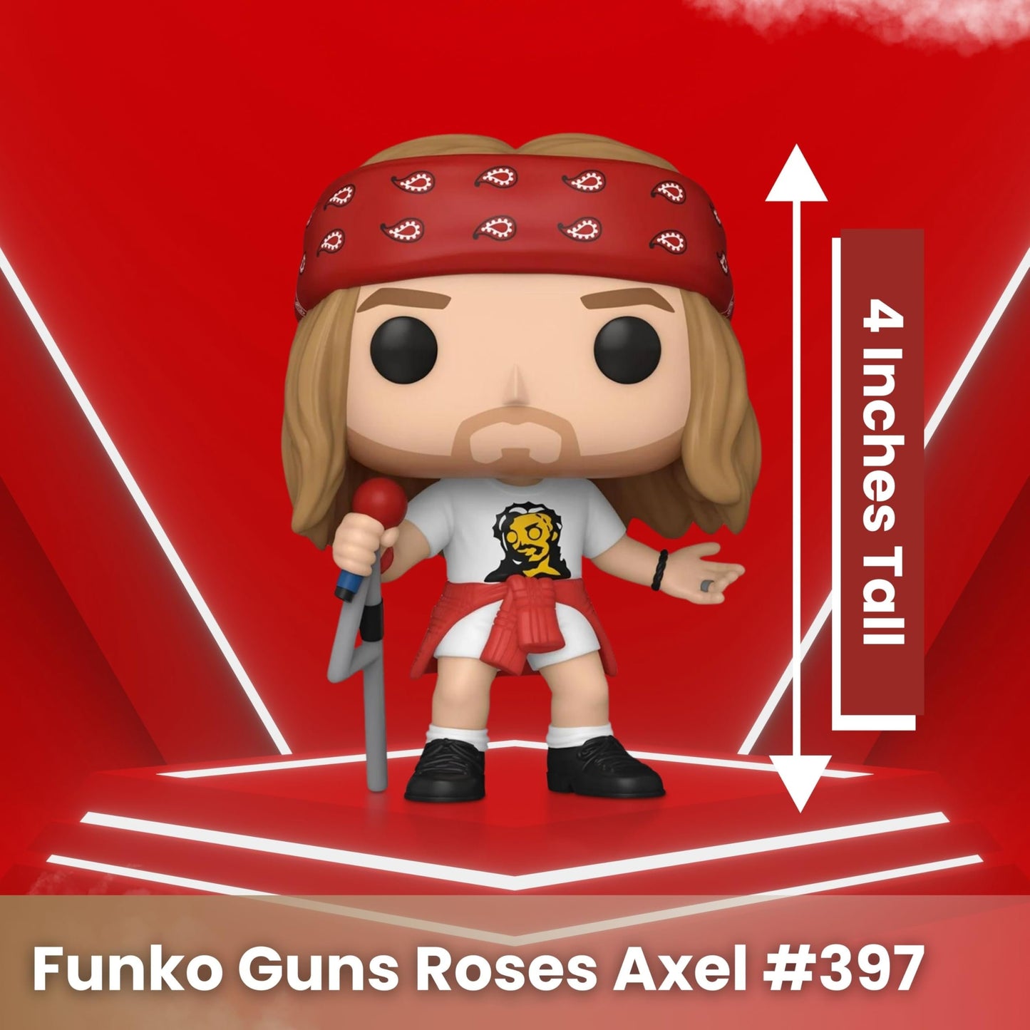 Axl Rose #397, Slash #398, and Duff McKagan #399 Funko Pop! Rocks Guns N' Roses - Set of 3 Collectible Vinyl Figures with Window Display Box