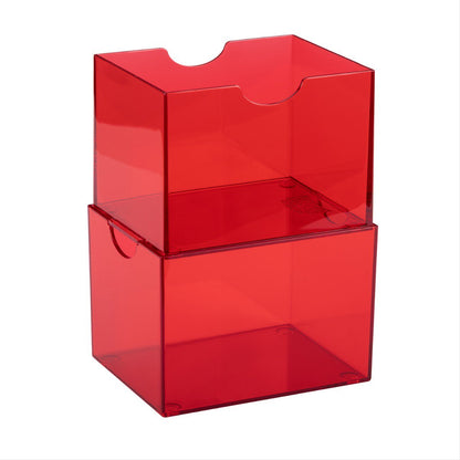 Dragon Shield Strongbox Deck Box Red 100+ Double-Sleeved Card Capacity, Clear Acrylic Stackable Trading Card Storage Case for MTG, Pokémon, Yu-Gi-Oh! & Other TCG Decks