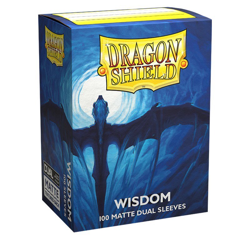 Dragon Shield Standard Size Matte Dual Card Sleeves Wisdom 100 Count, Black Interior, Fully Opaque, Premium Matte Texture Deck Protectors for MTG, Pokémon, Flesh and Blood & Digimon (PRE-ORDER)