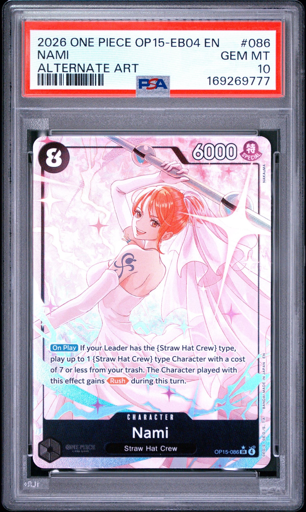 One Piece Nami Alt Art PSA 10 9777 Gem Mint Trading Card