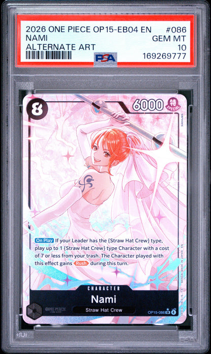 One Piece Nami Alt Art PSA 10 9777 Gem Mint Trading Card