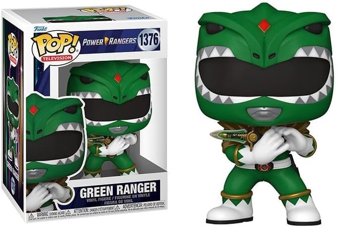 Green Ranger Funko Pop! TV Power Rangers - Vinyl Figure #1376 with Display Box Protector Case