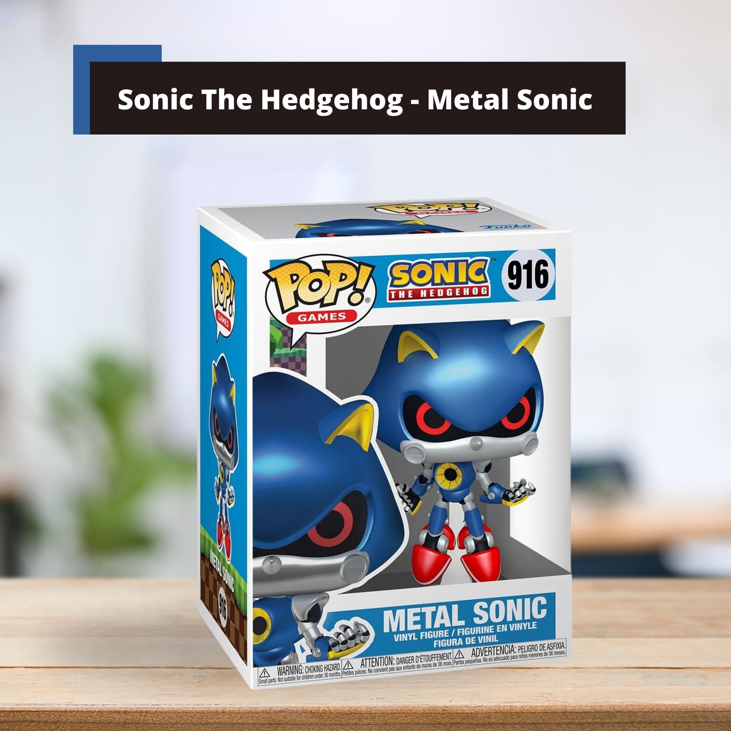 Metal Sonic Funko Pop! Games Sonic The Hedgehog - Vinyl Figure #916 with Window Display Box