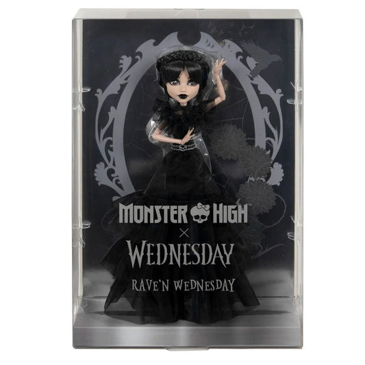 Rave'N Wednesday Monster High Collectible Doll 2024 - Wednesday Addams in Black Gown - Dance Scene Inspired Gothic Toy by Mattel