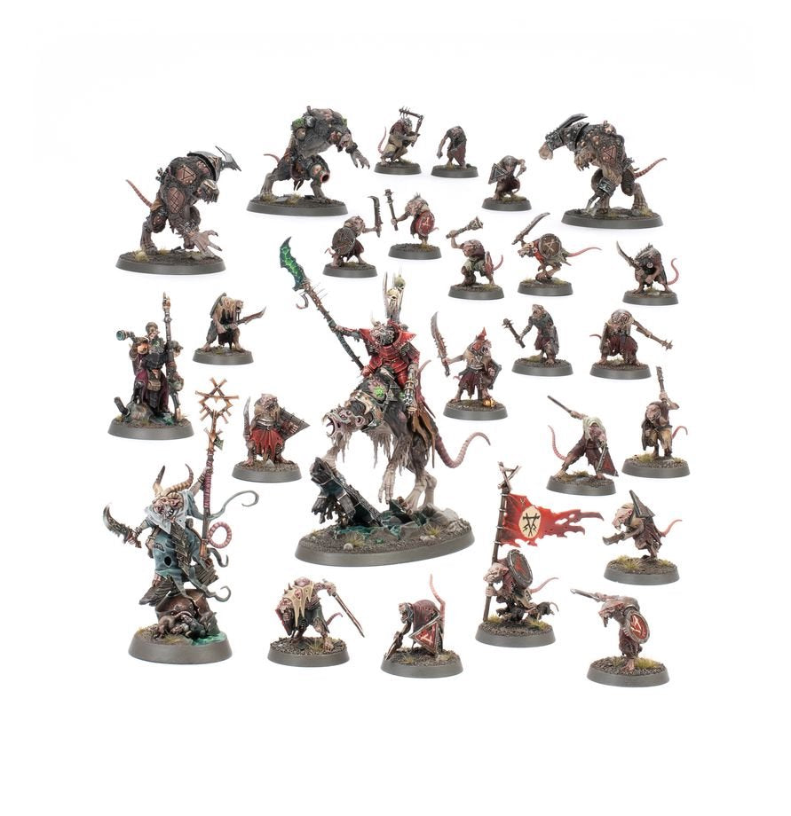 Warhammer Age of Sigmar: Ultimate Starter Set – Spearhead Starter Box with Stormcast Eternals & Skaven, 37 Push-Fit Miniatures, Gaming Mat, Dice & Rulebooks (PRE-ORDER)