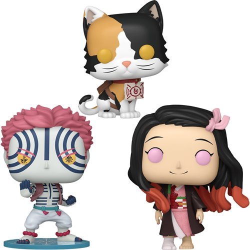 Demon Slayer Wave 8B Funko Pop! Animation - Set of 3 ( Nezuko Kamado Smiling #2042, Akaza #2043, and Chachamaru #2045) Collectible Vinyl Figures - Estimated Arrival: Sept. 2025 (PRE-SALE)