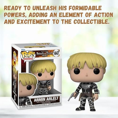 Armin Arlelt Funko Pop! Animation: Attack on Titan - Vinyl Figure #1447 with Display Box Protector Case