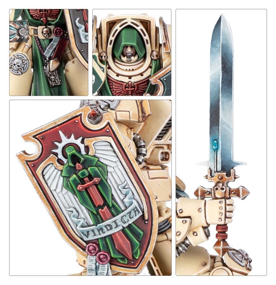 Warhammer 40,000 Dark Angels Deathwing Knights – Elite Dark Angels Terminator Squad Miniatures with Storm Shields, Power Swords & Heavy Maces | Warhammer 40k Citadel Model Kit