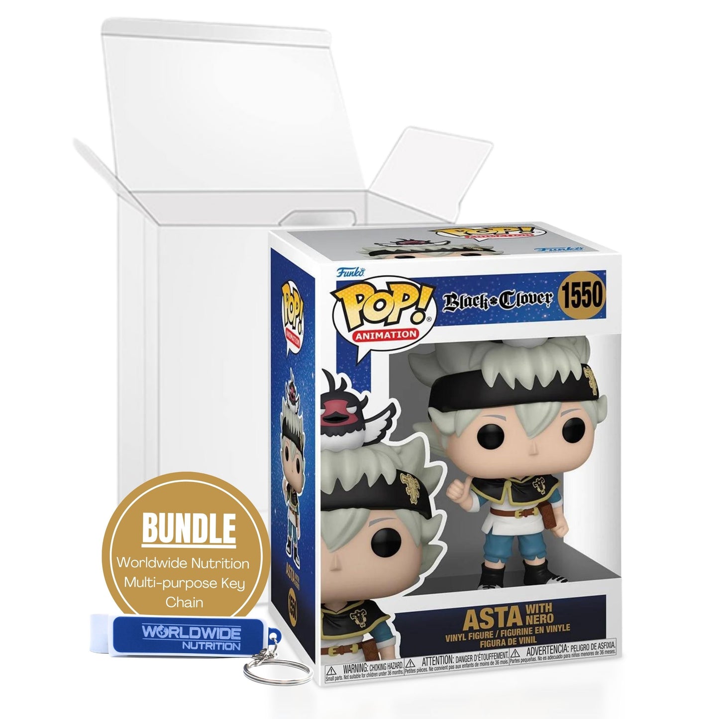 Astra with Nero Funko Pop! Animation Black Clover - Approx. 5" Collectible Vinyl Figure #1550 with Display Box Protector Case