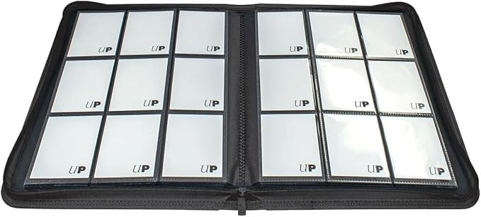 Ultra PRO Vivid Black Zippered PRO Binder 9 Pocket 360 Card Storage Album