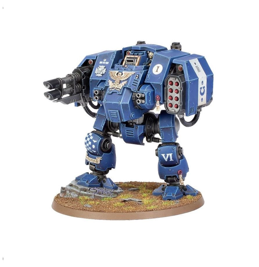 Warhammer 40K Space Marines Ballistus Dreadnought Miniature Model Kit – Heavy Weapons Combat Walker with Lascannons & Missile Launchers – Push-Fit Warhammer 40,000 Figure