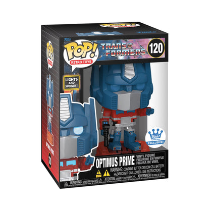 Optimus Prime with Lights and Sounds Funko Pop! Retro Toys: Transformers - Approx. 5.65" Collectible Exclusive Vinyl Figure #120 with Window Display Box (PRE-ORDER)