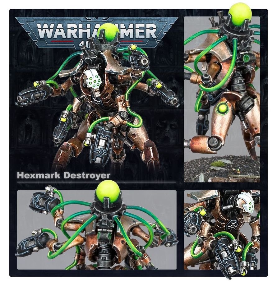 Warhammer 40,000 Necrons Hexmark Destroyer – Necron Elites Miniature with Six Enmitic Disintegrator Pistols, Citadel 50mm Base, Tabletop Wargaming Model Kit (PRE-ORDER)