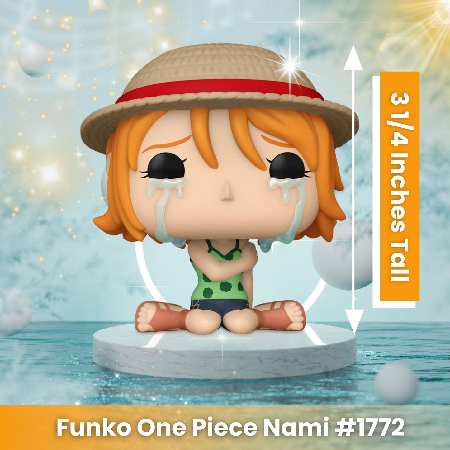 Crying Nami Funko Pop! Animation: One Piece - Approx. 3 1/4" Collectible Vinyl Figure #1772 with Display Box Protector Case