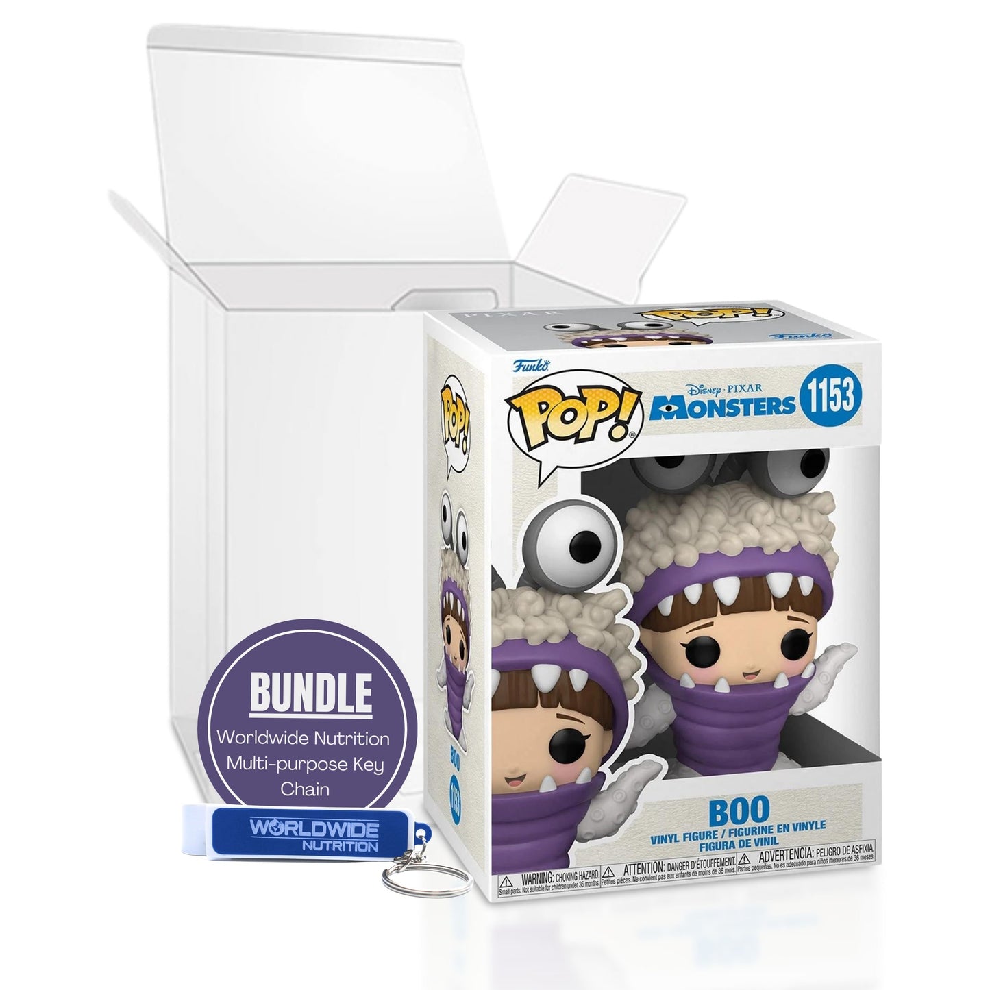 Boo with Hood Up Funko Pop! Disney Pixar Monsters Inc. 20th Anniversary  - Approx.3 3/4" Collectible Vinyl Figure #1153 with Display Box Protector Case