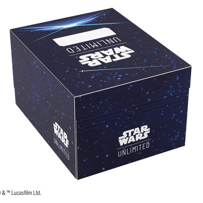Star Wars Unlimited Twin Suns Soft Crate Card Back Blue, Officially Licensed Deck Box with Token Box and 2 Slide Card Cases, Holds Double-Sleeved Cards, Gamegenic