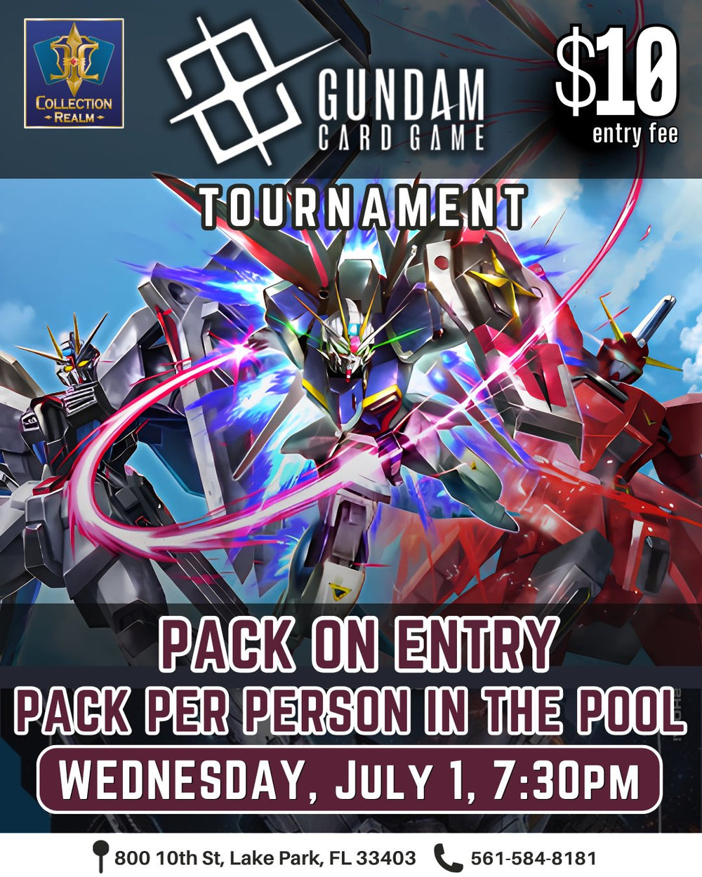 Gundam Card Game Tournament – July 1, 2026 (Wednesday 7:30 PM)