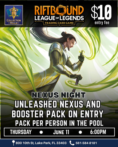 Riftbound LoL TCG Nexus Night Tournament – June 11, 2026 (Thursday 6PM)