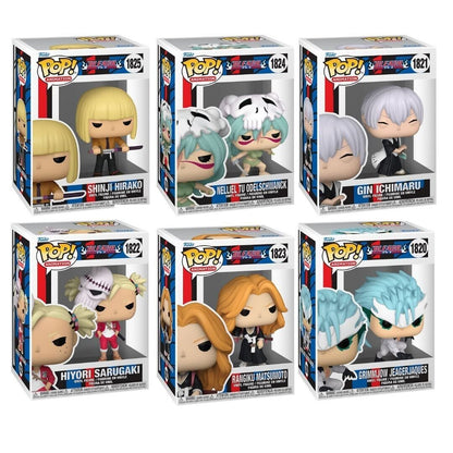 Bleach Wave 6 Funko Pop! Animation - Pack of 6 (Shinji Hirako #1825, Nelliel Tu Odelschwanck #1824, Rangiku Matsumoto #1823, Hiyori Sarugaki #1822, Grimmjow Jeagerjaques  #1820, and Gin Ichimaru #1821) Collectible Vinyl Figures (PRE-SALE)