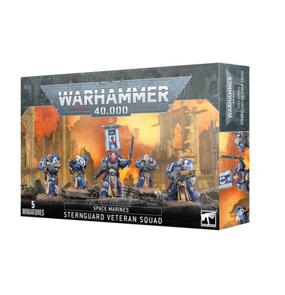 Warhammer 40K Space Marines Sternguard Veteran Squad Miniatures Kit – 5 Customizable Veteran Marksmen with Bolt Rifles, Combi-Weapons & Accessories – Warhammer 40,000 Model Building Set