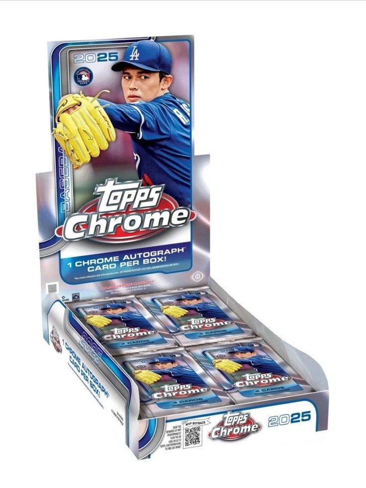 Topps Chrome MBL Baseball 2025 Hobby Box - Sports Cards