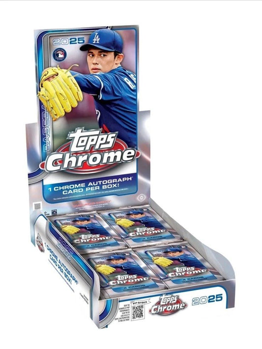 Topps Chrome MBL Baseball 2025 Hobby Box - Sports Cards
