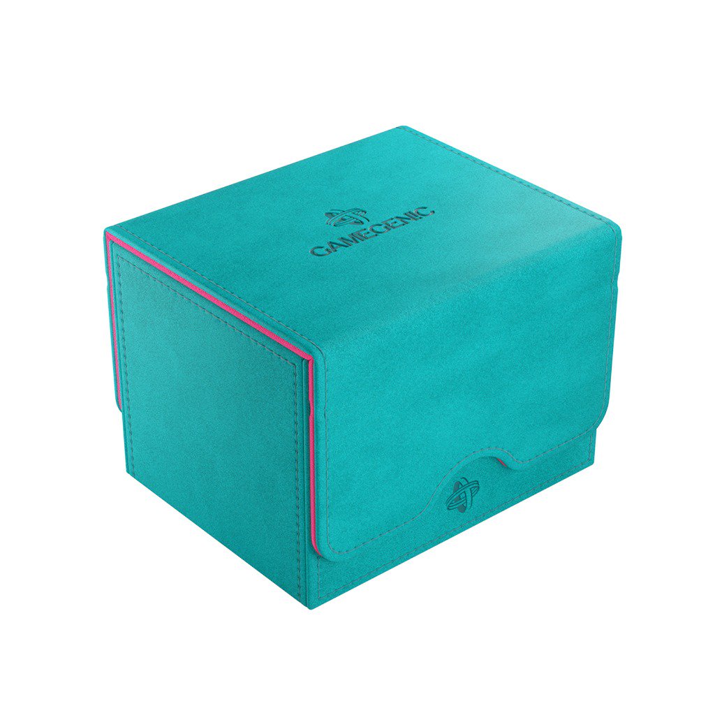 Gamegenic Sidekick 100+ XL Teal/Pink Card Deck Box, Extra Large Convertible Card Holder for 100 Double-Sleeved Cards, Commander Deck Storage, Nexofyber+ & Microfiber Lining