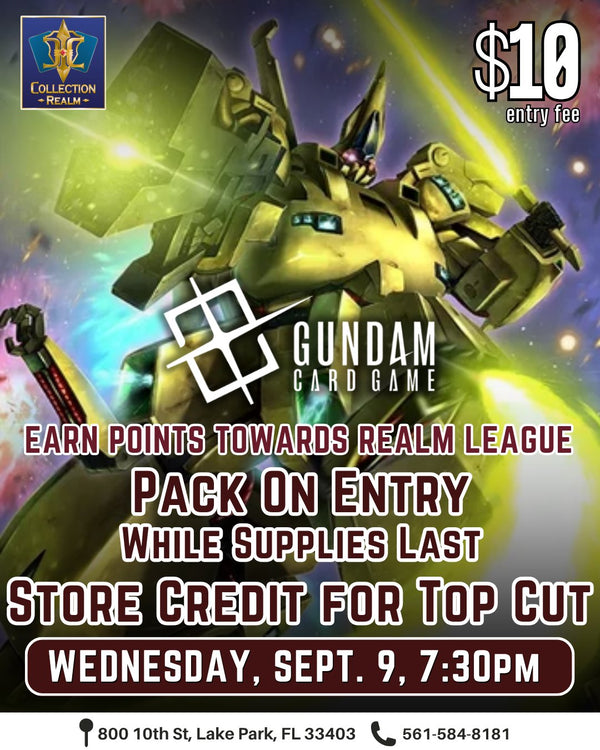 Gundam TCG Tournament – September 9, 2026 (Wednesday 7:30 PM)