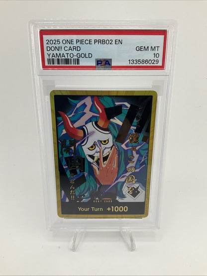 One Piece 2025 Don!! Card Yamato Gold PRB02 EN English PSA 10 Gem MT