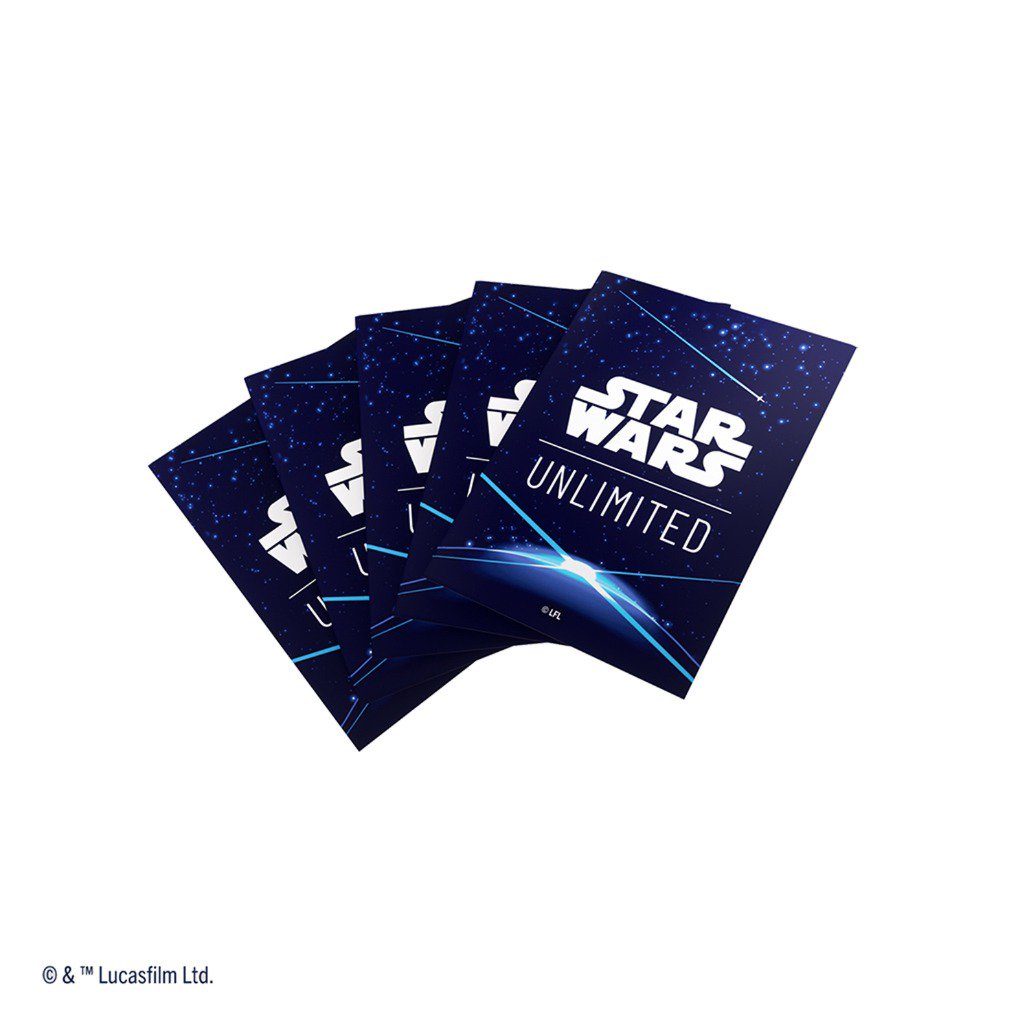 Star Wars: Unlimited Art Sleeves Cardback Blue, 60 Matte Card Sleeves with 1 Clear Leader Sleeve, Standard Size Trading Card Sleeves for TCG & LCG Games