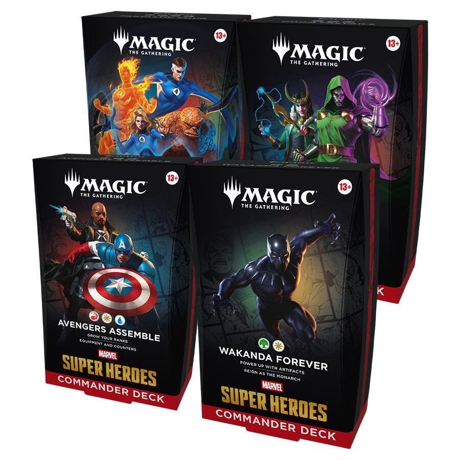 MTG Marvel Super Heroes Commander Deck 4ct – Ready-to-Play Magic: The Gathering Decks Featuring Heroes & Villains from the Marvel Universe (PRE-ORDER JUNE 26, 2026)