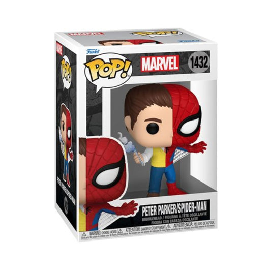 Split Peter Parker/Spider-Man Funko Pop! Marvel Comics  - Approx. 3 3/4" Collectible Vinyl Figure #1432 with Case