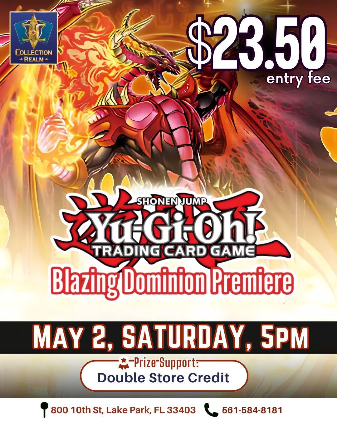 Yu-Gi-Oh! TCG Shonen Jump Blazing Dominion Premiere – May 2 (Sat) 5PM